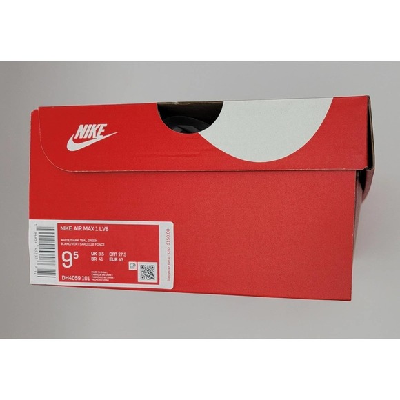 Nike Air MAX 1 LV8 White Dark Teal Green Shoes Sneakers Men\'s 9.5 DH4059-101 11W main image 8